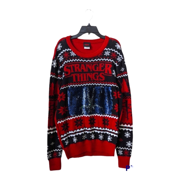 stranger things Sweaters - Stranger Things Ugly Christmas Sweater Knit Red